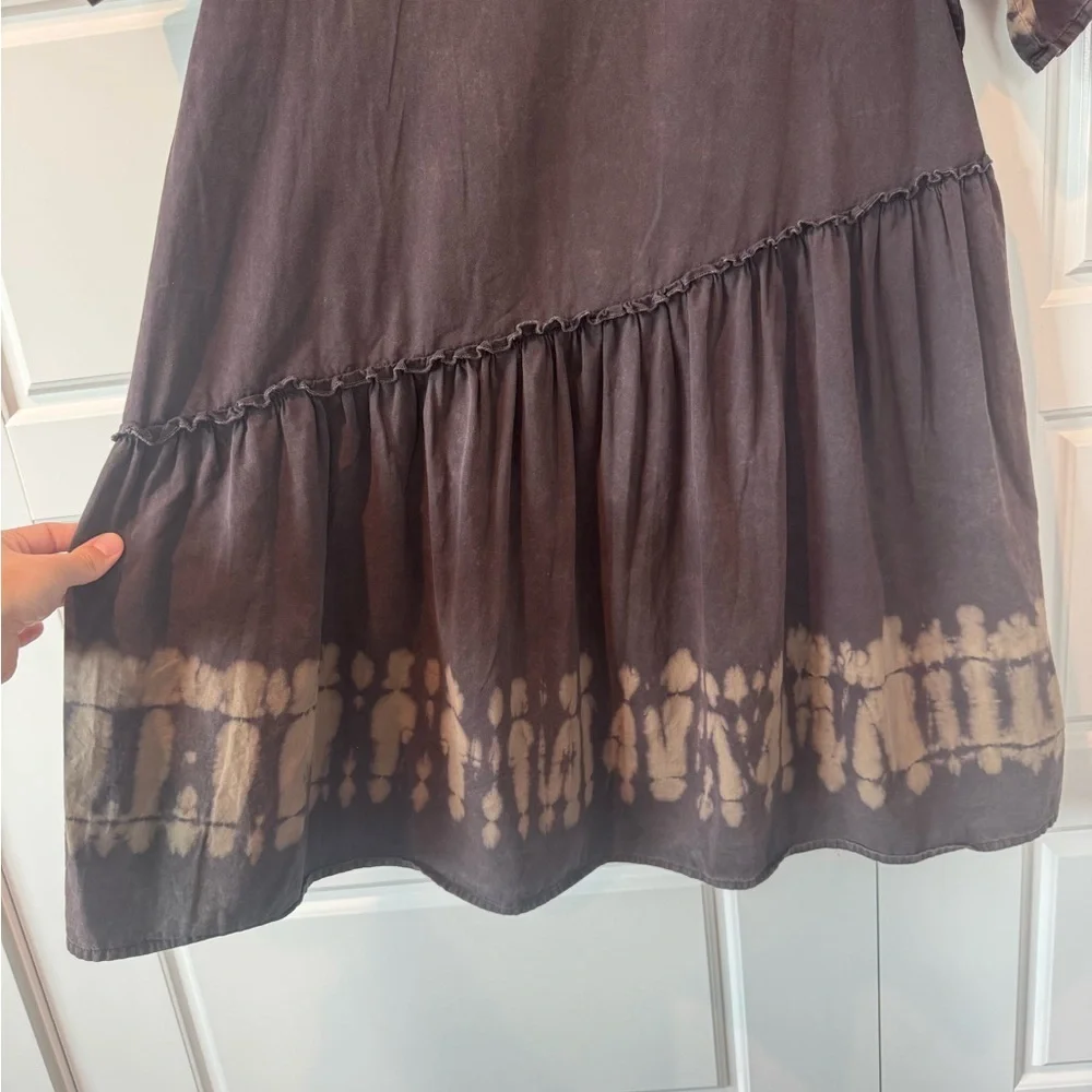 The Odells Lagen Tunic Brown Asymmetrical Tie Dye Oversized Size XSmall Womens - Picture 5 of 9